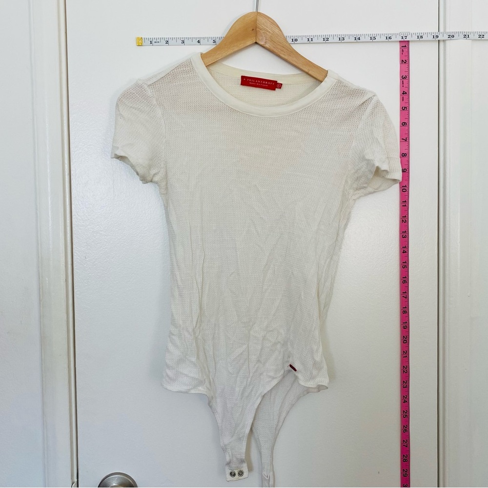 n:PHILANTHROPY Off-White Stretchy Thermal Waffle Knit Bodysuit (Size S)